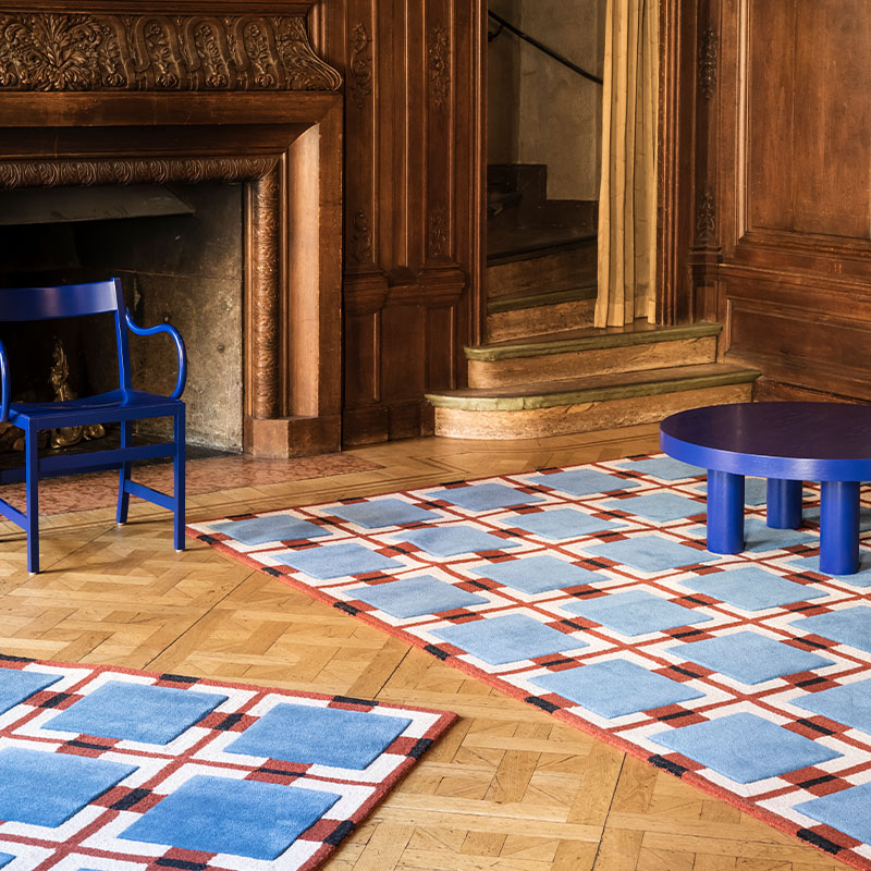 Patterned rugs from layered