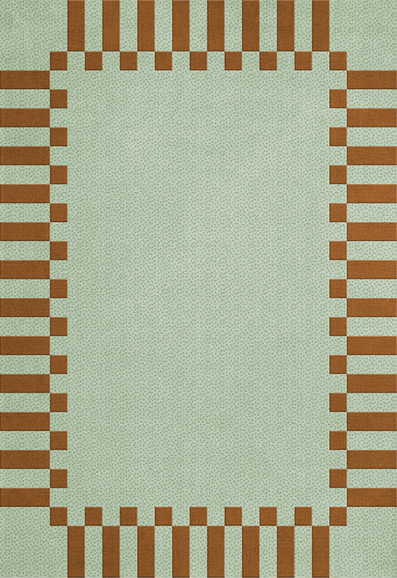Teklan Frame Ullteppe Pistachio Camel i gruppen Rugs / All rugs / Rugs in pastels hos Layered (TKFRPC)