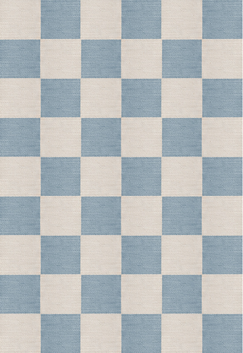 Chess Ullmatta Cornflower Blue i gruppen Tepper / Alle tepper / Rutete tepper hos Layered (WCHCB)